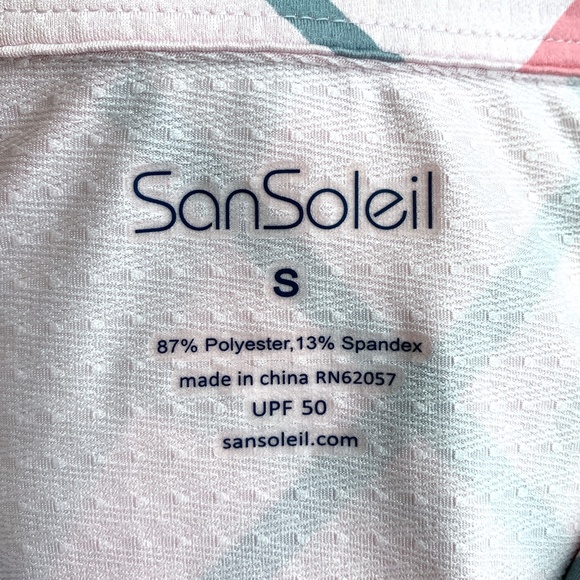 SanSoleil pink black plaid UPF 50 top S - Picture 10 of 11